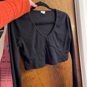Garage long sleeve crop top